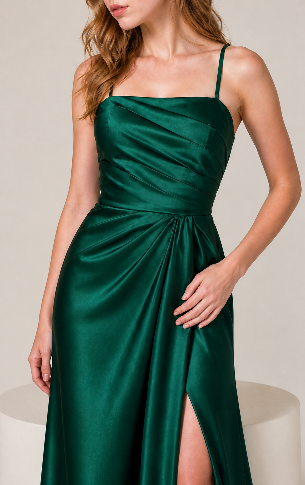 Bridesmaids in coordinated formal dresses